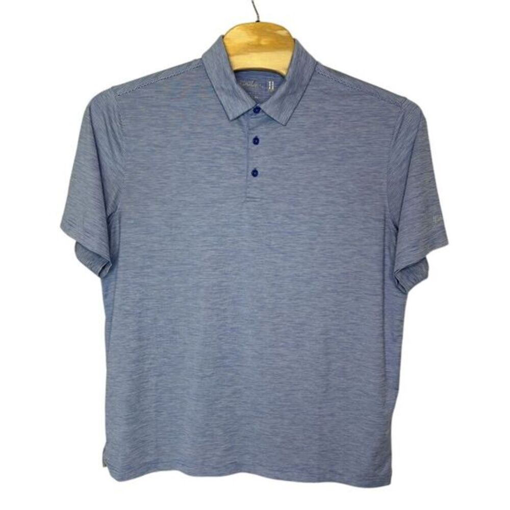 Walter Hagen 11 Majors Men's Striped Top Golf Polo Shirt -Blue/White Size XL EUC
